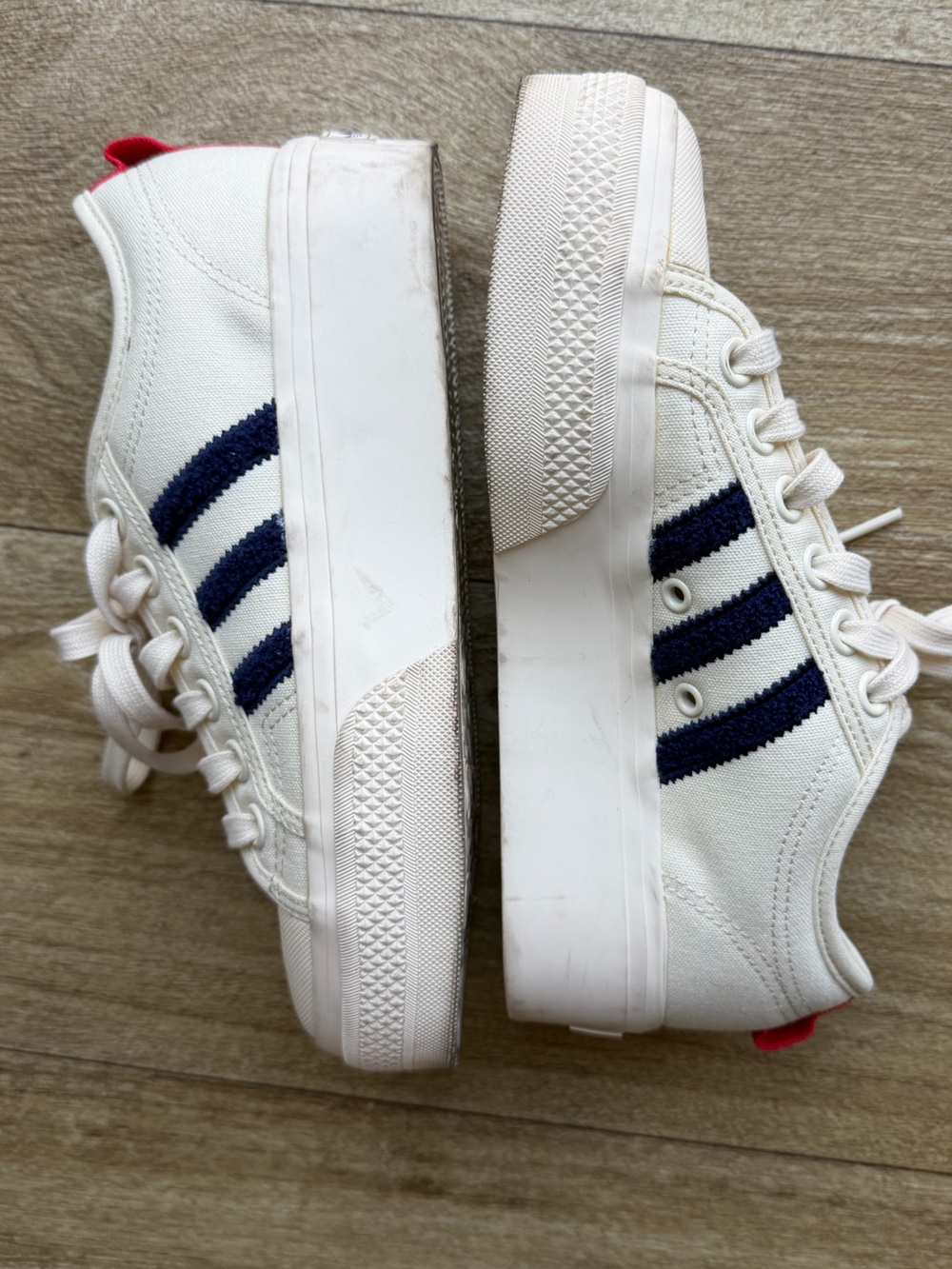 Adidas Women's Nizza Platform Cream White Night Sky Sneakers Size 6.5 - Picture 3 of 8